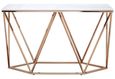 Allure Console Table - White Faux Marble - Champagne Gold Base