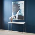 Allure Console Table - White Marble - Chrome Angled Legs