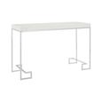 Allure Console Table - White Marble - Chrome Angled Legs