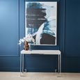 Allure Console Table - White Marble - Chrome Angled Legs