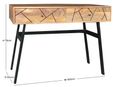 Amar Mango Wood 2 Drawer Console Table with Geometric Pattern