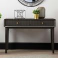 Amelie Console Table - 2 Drawer - Smoke Grey Elm