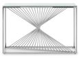 Amella Console Table - Glass with Silver Base