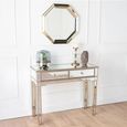 Antoinette Mirrored Champagne Trim Console Table