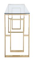 Apex Console Table - Clear Glass and Gold