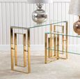 Apex Console Table - Clear Glass and Gold