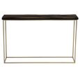 Aris Console Table - Black Acacia Wood with Gold Base