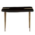 Asamra Console Table - Black Acacia Wood with Gold Legs
