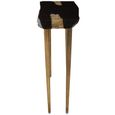 Asamra Console Table - Black Acacia Wood with Gold Legs