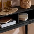 Axel Curved Console Table - Black Fluted