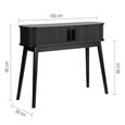 Axel Curved Console Table - Black Fluted