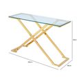 Axel Console Table - Clear Glass and Gold Metal
