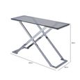 Axel Console Table - Grey Smoke Glass and Metal