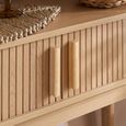 Axel Curved Console Table - Oak Fluted