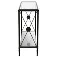 Axis Console Table - Clear Glass with Black Metal