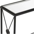 Axis Console Table - Clear Glass with Black Metal