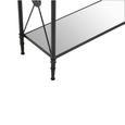 Axis Console Table - Clear Glass with Black Metal