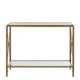 Axis Console Table - Clear Glass with Gold Metal