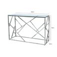 Azaria Console Table - Glass and Chrome - Geometric Base