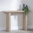 Bern Fluted Oak Effect Pedestal Console Table