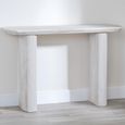 Bern Fluted White Washed Oak Effect Pedestal Console Table