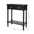 Console Table - Black - 2 Drawer - Small