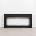 Acacia Wood Fluted Console Table - Black Painted - Large