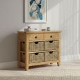 Burford Console Table - 2 Drawer - with Basket - Oak