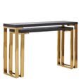 Cardoba Console Tables - Set of 2 - Black Faux Shagreen with Gold Legs
