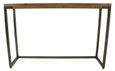 Chevron Mango Wood Console Table - Brushed Gunmetal Base