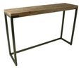 Chevron Mango Wood Console Table - Brushed Gunmetal Base