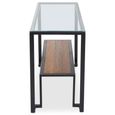 Cibo Console Table - Clear Glass with Black Metal - with Shelf