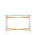 Clarence Console Table - Clear Glass with Gold Metal