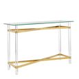 Clarence Console Table - Clear Glass with Gold Metal