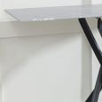 Clearance - Chopstick Grey Glass Console Table with Black Metal Legs
