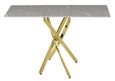 Clearance - Chopstick Grey Glass Console Table with Gold Metal Legs