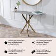 Clearance - Chopstick Grey Glass Console Table with Gold Metal Legs