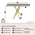 Clearance - Chopstick Grey Glass Console Table with Gold Metal Legs