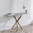 Clearance - Chopstick Grey Glass Console Table with Gold Metal Legs