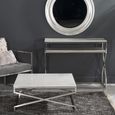 Clearance - Crossroad Marble Console Table, White Top with Stainless Steel Chrome Frame - Brand New Item