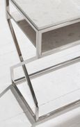 Clearance - Crossroad Marble Console Table, White Top with Stainless Steel Chrome Frame - Brand New Item