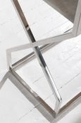 Clearance - Crossroad Marble Console Table, White Top with Stainless Steel Chrome Frame - Brand New Item