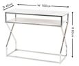 Clearance - Crossroad Marble Console Table, White Top with Stainless Steel Chrome Frame - Brand New Item