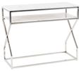 Clearance - Crossroad Marble Console Table, White Top with Stainless Steel Chrome Frame - Brand New Item