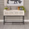 Clearance - Geo White Mirrored Console Table - 2 Drawer - Brand New Item