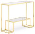 Clearance - Knightsbridge Glass and Gold Console Table - Brand New Item