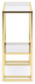Clearance - Knightsbridge Glass and Gold Console Table - Brand New Item