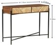 Clearance - Rennes Chevron 2 Drawer Console Table - Rustic Mango Wood - Brand New Item