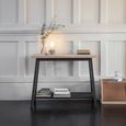 Clockhouse Console Table Carbon and Natural Oak