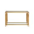 Cohen Console Table - Clear Glass and Gold Metal